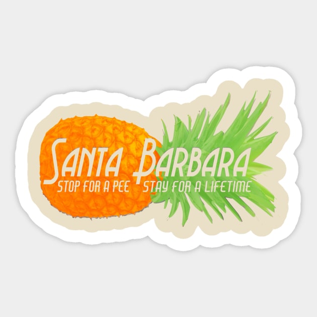 Psych Santa Barabara Sticker by Poster Nutbag